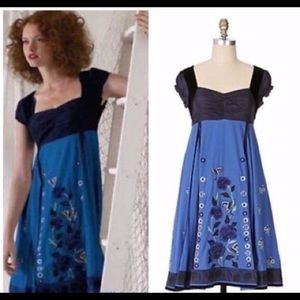 Blue Anthropologie Lithe Silent Solstice Dress